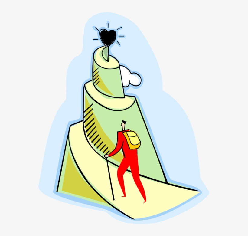 Vector Illustration Of Businessman Climbing Mountain - Autorrealización Animada, transparent png #7647064
