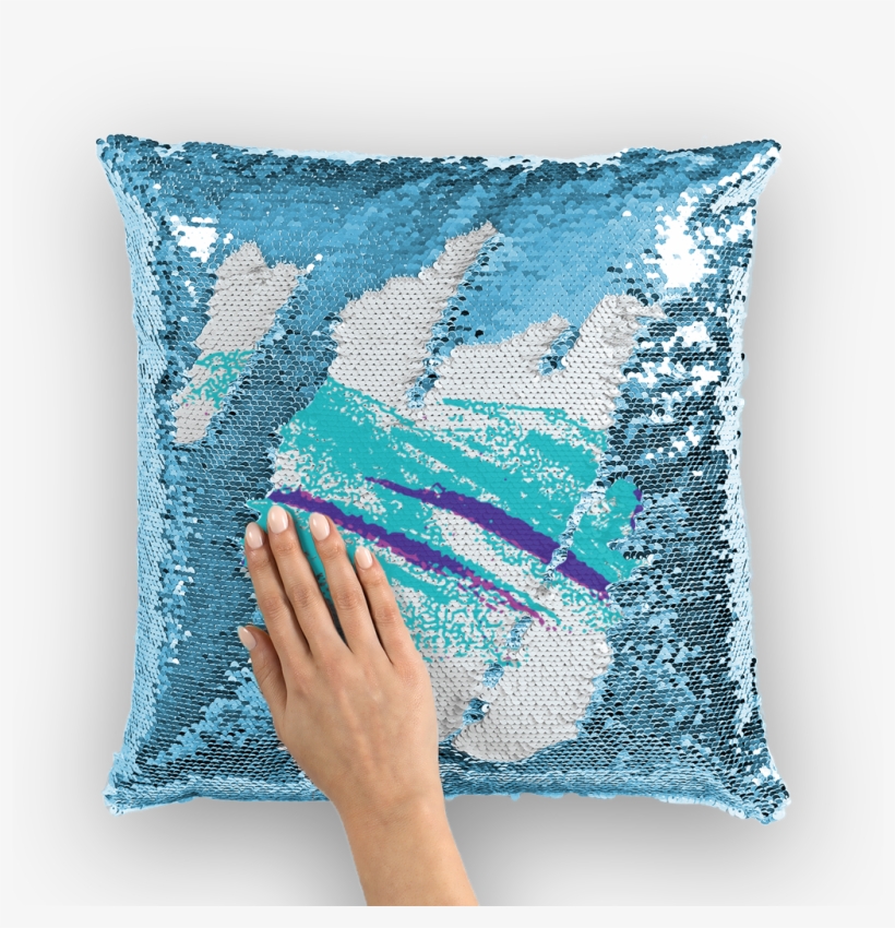 90's Swoosh Sequin Cushion Cover - Cushion, transparent png #7647337