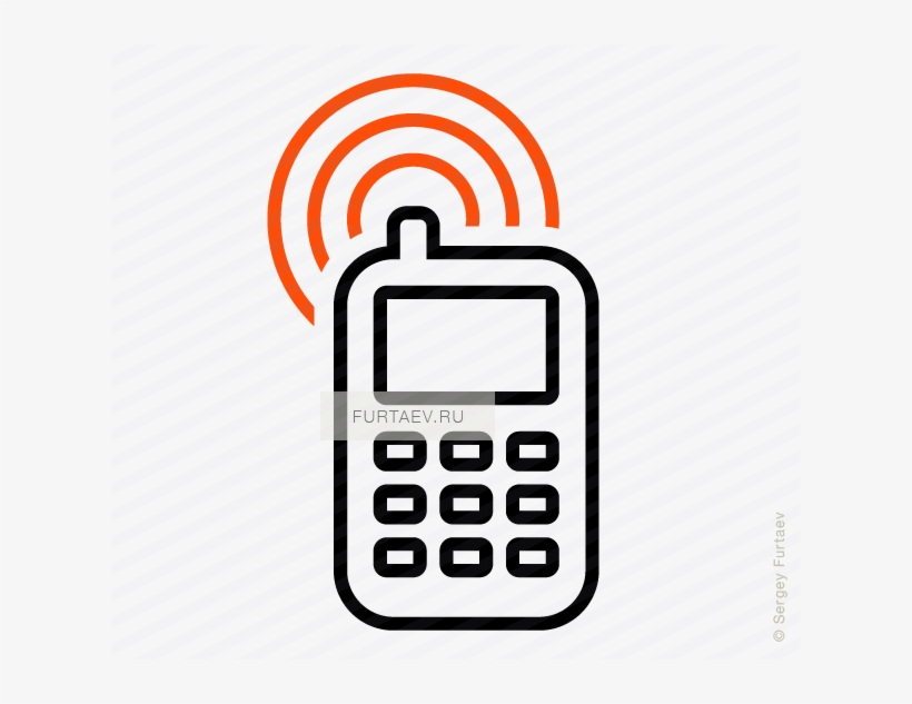 Vector Icon Of Wireless Signal Going From Cell Phone - Mobile Phone Icon, transparent png #7647391