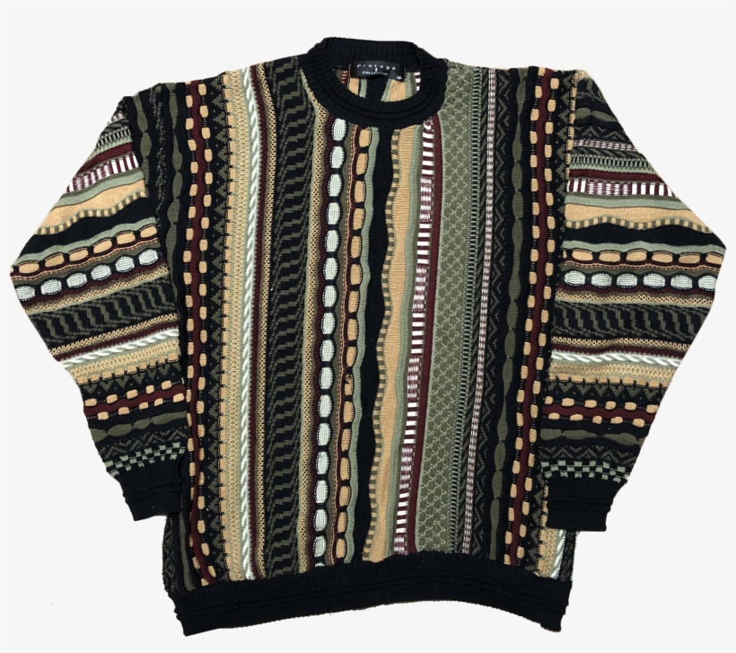 Vintage 90s Ugly Knit Sweater Multi Size Medium - Cardigan, transparent png #7647628