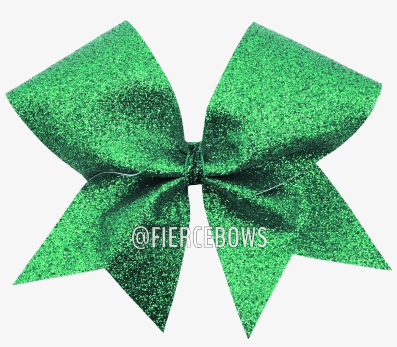 Kelly Emerald Green Glitter Cheer Bow Fierce Bows - Cheerleading, transparent png #7648299