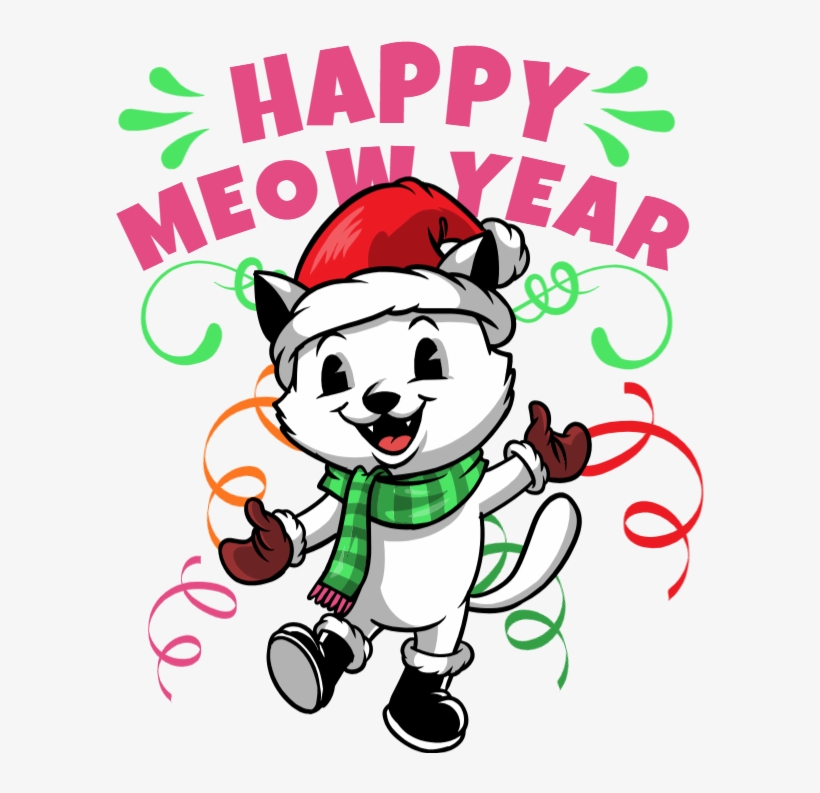 Happy Meow Year - Cartoon, transparent png #7648384