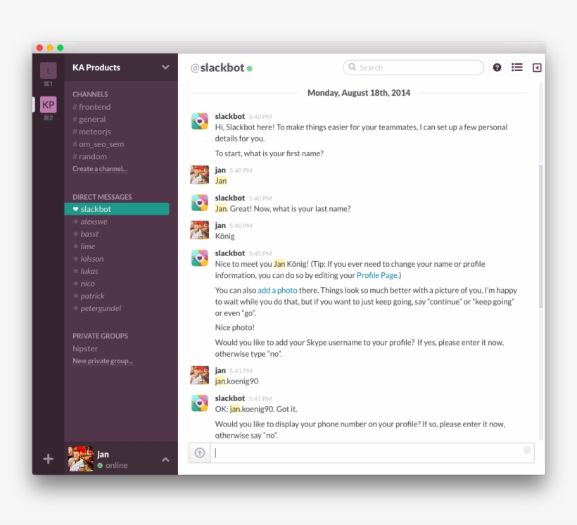 Process Is Based On The Slackbot Talking To You As - Slack Ping Pong, transparent png #7648488