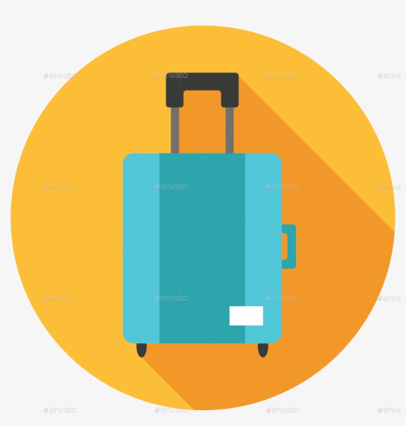 Suitcase Travel Icon - Suitcase Icon Flat Png, transparent png #7649455
