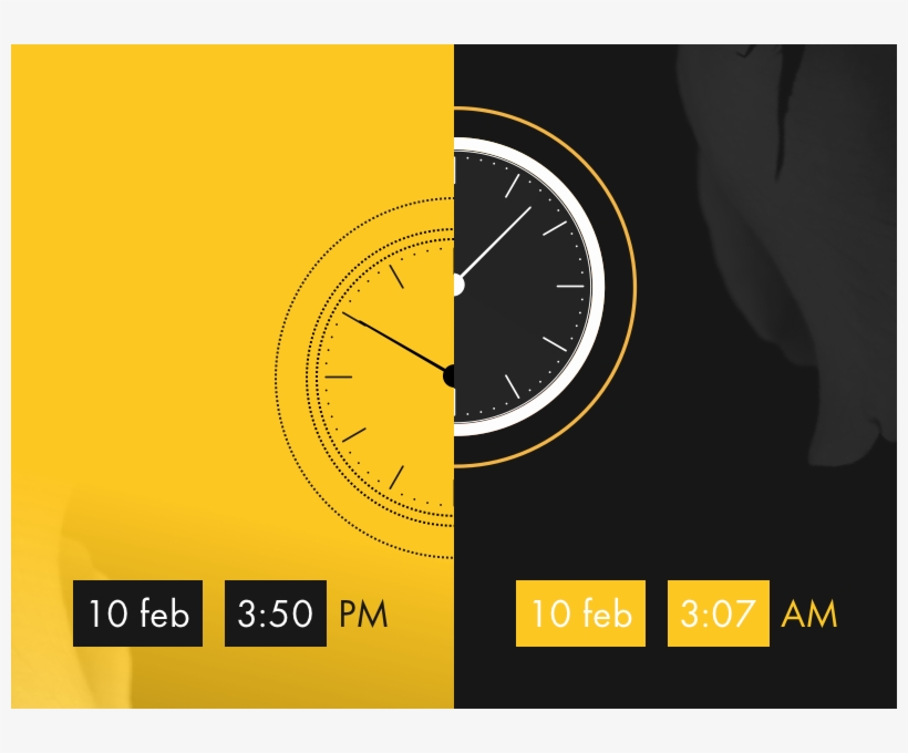 Am/pm Dashed Mobile Screen Flower Black Yellow Contrast - Wall Clock, transparent png #7649820