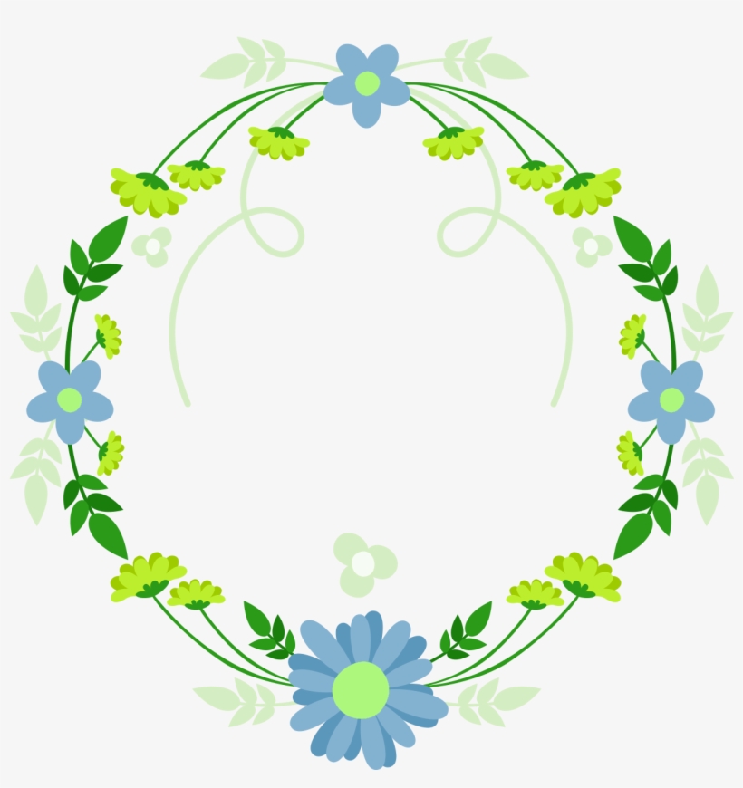 Garland Laurel Wreath Blue Green Fresh Png And Psd - Circle, transparent png #7650001
