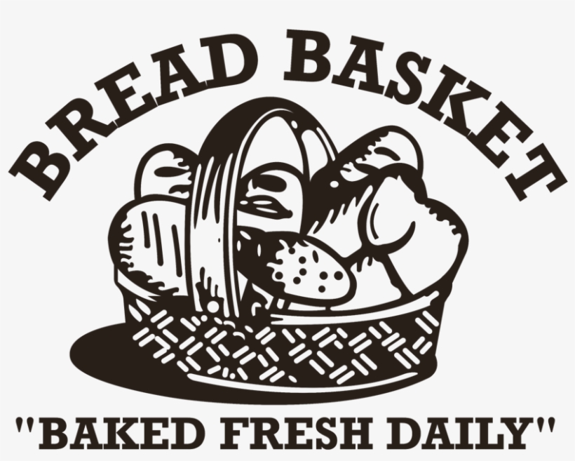 Bake Clipart Baking Bread - Bread Basket Black And White, transparent png #7650291