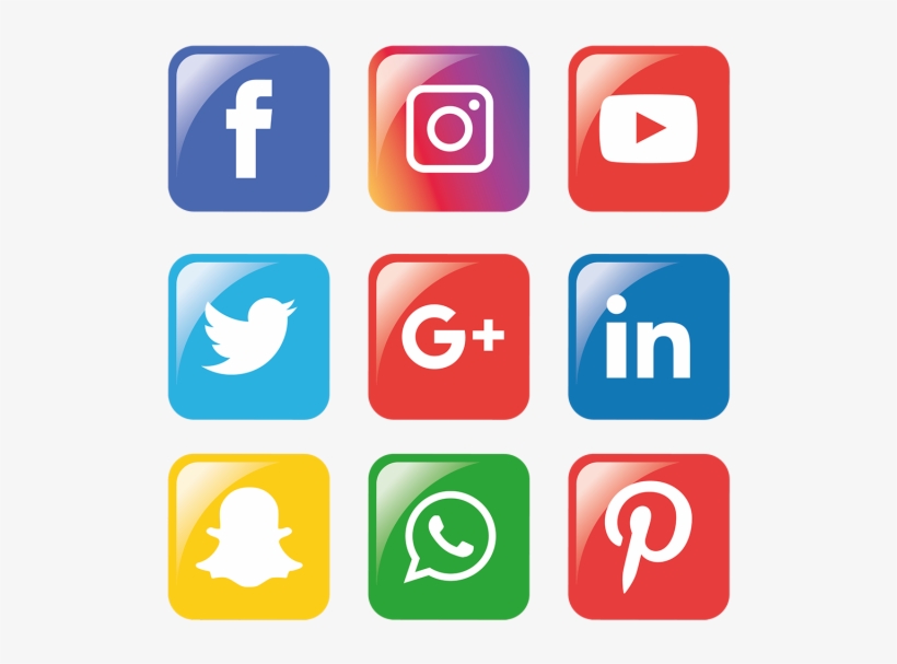 Social Media Icons Set - Png Whatsapp Facebook Instagram - Free ...