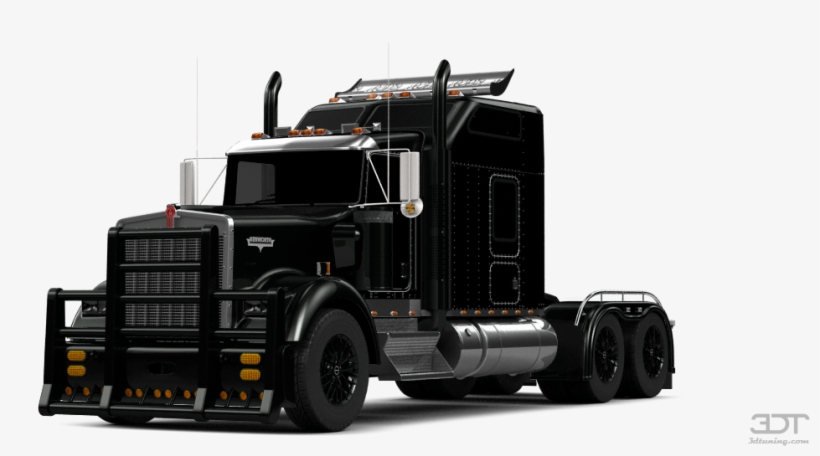 Tuning Of Kenworth W900 Sleeper Cab Truck - Kenworth W900 All Black, transparent png #7652988