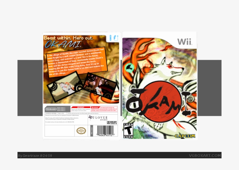 Okami Box Art Cover - Wii, transparent png #7652989