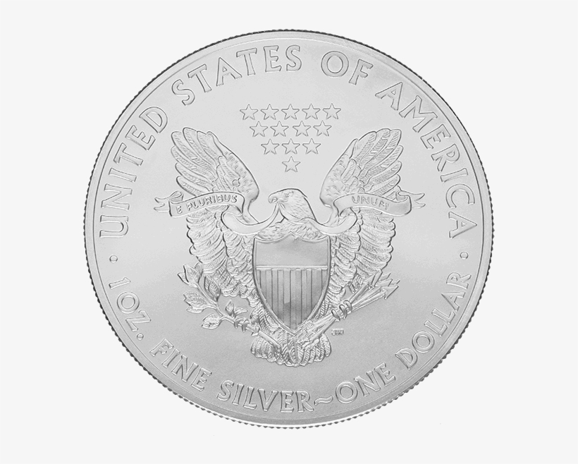 1 Oz Silver American Eagle Common Date - Coin, transparent png #7653386