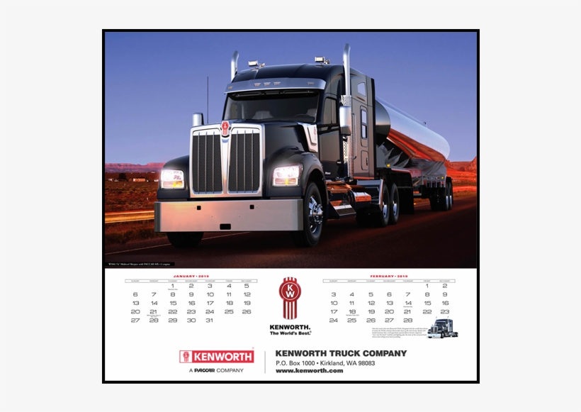The 2019 Kenworth Trucks Calendar Is Now Available - W990 Kenworth For Sale, transparent png #7653912
