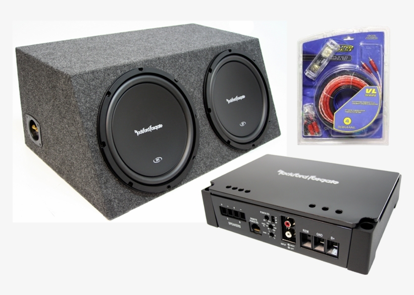 Rockford Fosgate Dual 12" Amplified Loaded Subwoofer - Subwoofer, transparent png #7654113