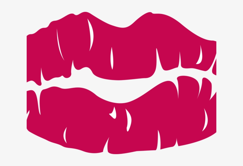 Kissing Clipart Lip Outline - Cartoon Lipstick Lips, transparent png #7654218