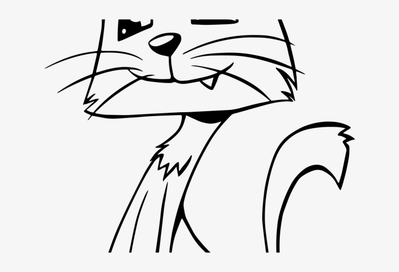 Cat Clipart Outline - Clip Art, transparent png #7654308