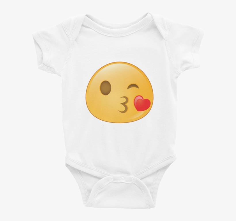 Expressive Blowing Kiss Emoji Baby Onesie My Wear Clothes - Infant Bodysuit, transparent png #7654988