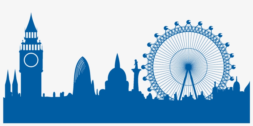 London Office - London Skyline Silhouette Graphic Vector, transparent png #7655403