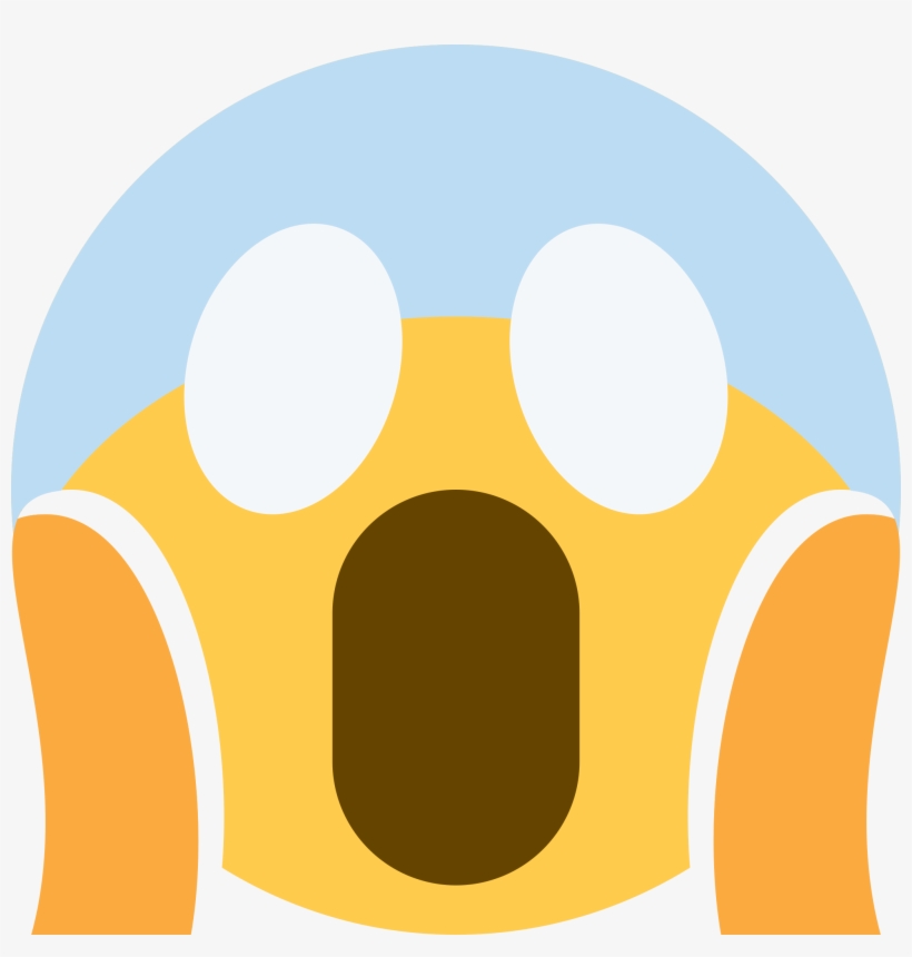 Face Screaming In Fear - Scream Emoji Twitter, transparent png #7658006