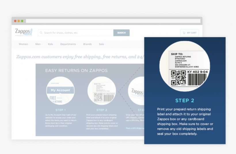 Zappos Return Shipping - Website, transparent png #7658007