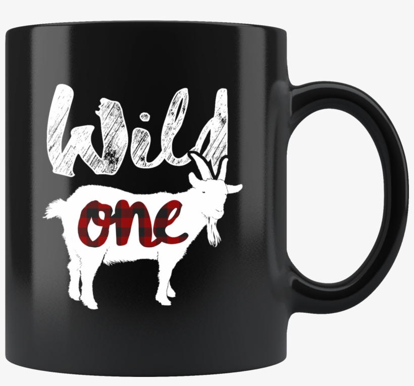 Goat Wild One Birthday Lumberjack Party Buffalo Plaid - Mug, transparent png #7660422