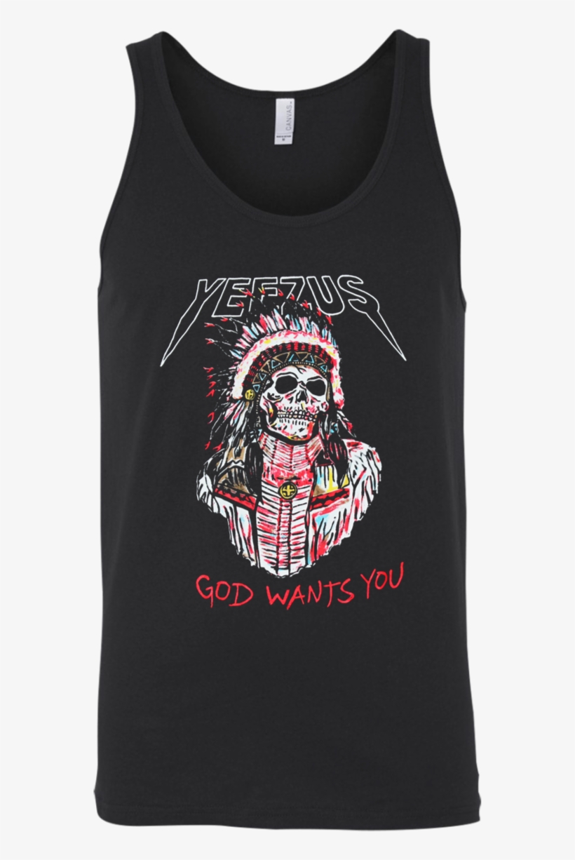Yeezus Kanye West Color Indian Chief Skull God Wants - Yeezus God Wants You Shirt, transparent png #7661017