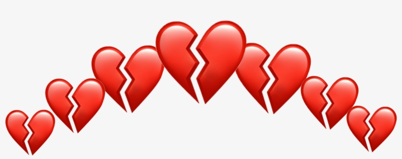 Broken Brokenheart Heart Hearts Crown Tumblr Red Heartr - Heart, transparent png #7661294