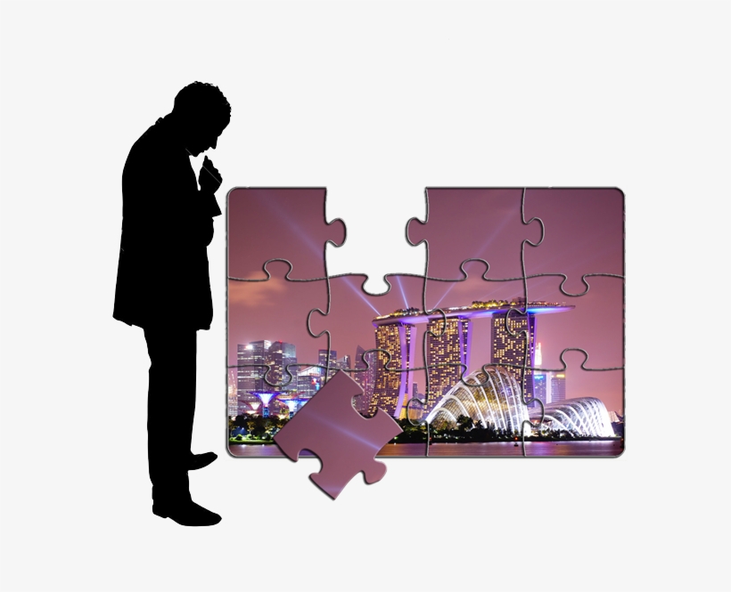 Skylinejigsaw2-600x600 - Silhouette, transparent png #7661374