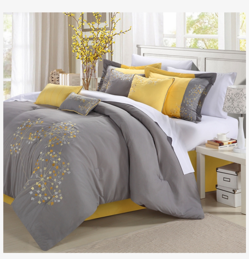 Grey And Yellow Bedroom Sets, transparent png #7662494