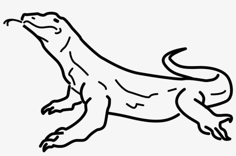 File - Komodo Mark - Svg - Gambar Komodo Hitam Putih, transparent png #7663467