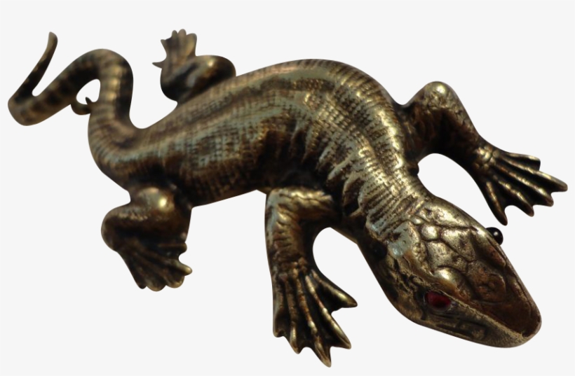 Victorian Silver Plated Komodo Dragon/lizard Brooch - Crocodile, transparent png #7663518