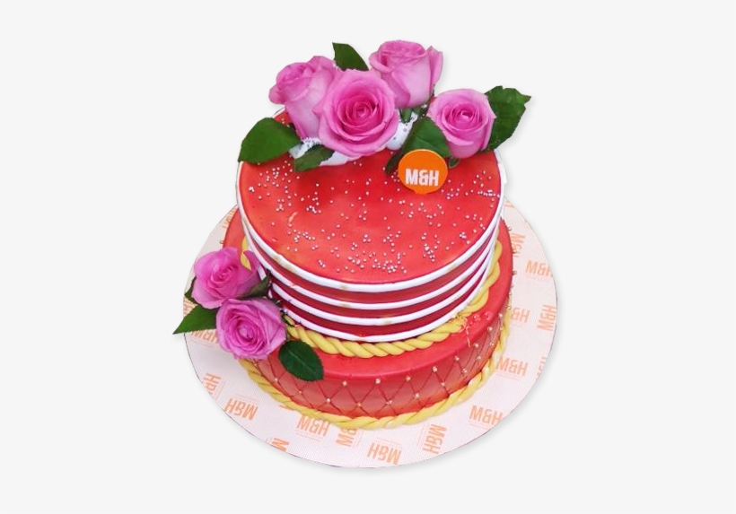 Pink & Red Wedding Cake - Birthday Cake, transparent png #7665349