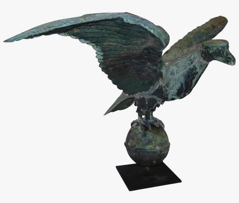 Patriotic American Eagle Antique Weathervane Usa Flag - Statue, transparent png #7665351