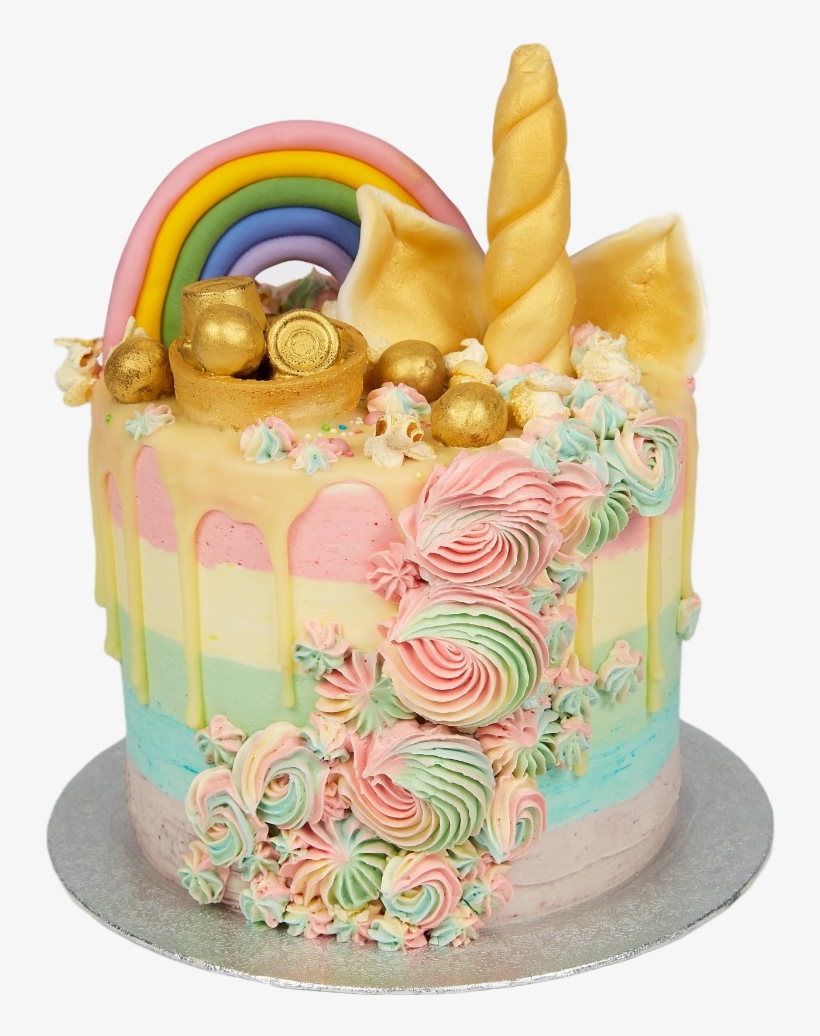 Rainbow Fondant Unicorn Cake, transparent png #7665488