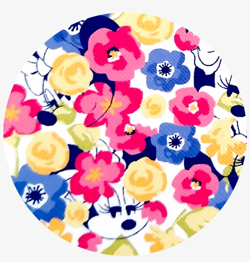 Minnie Mouse Floral Faux Leather - Circle, transparent png #7666003