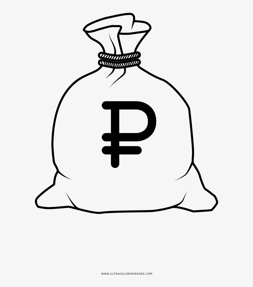 Money Bag Coloring Page - Money Bag Coloring Pages, transparent png #7667254