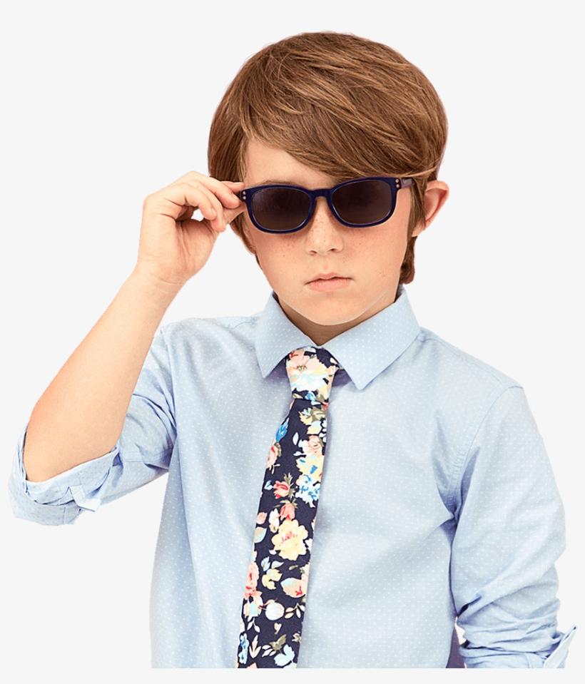 7 Year Old Boy With Stylish Shirt And Flowery Tie Wearing, transparent png #7671330