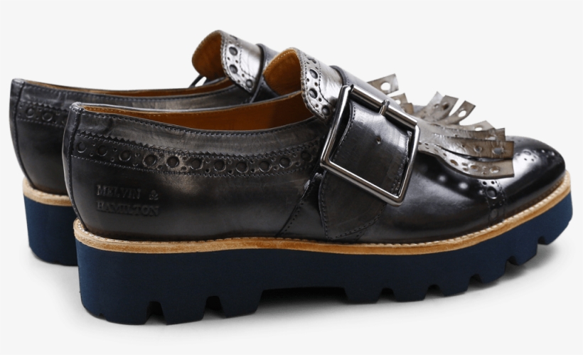 Monks Amelie 52 London Fog Kilty Smoke Buckle Gunmetal - Suede, transparent png #7671539