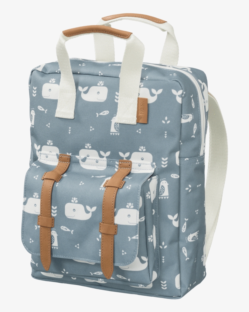 Backpack Whale Blue Fog - Fresk Rucksack, transparent png #7672496