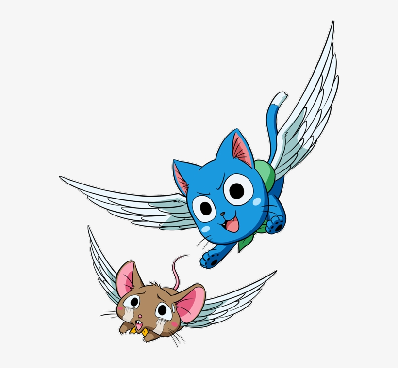 Happy The Cat And A Mouse Preview - Fairy Tail Exceed Bébé, transparent png #7673443