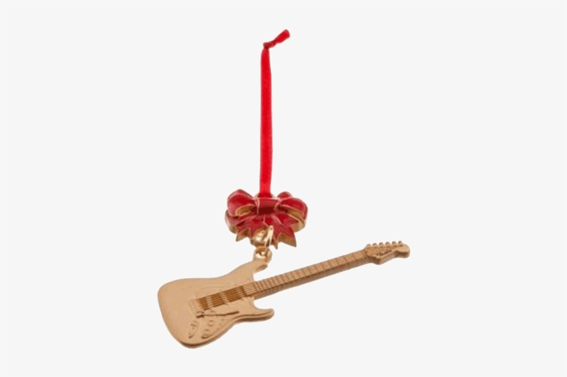Fender Metal Stratocaster Ornament With Bow - Candle, transparent png #7674722