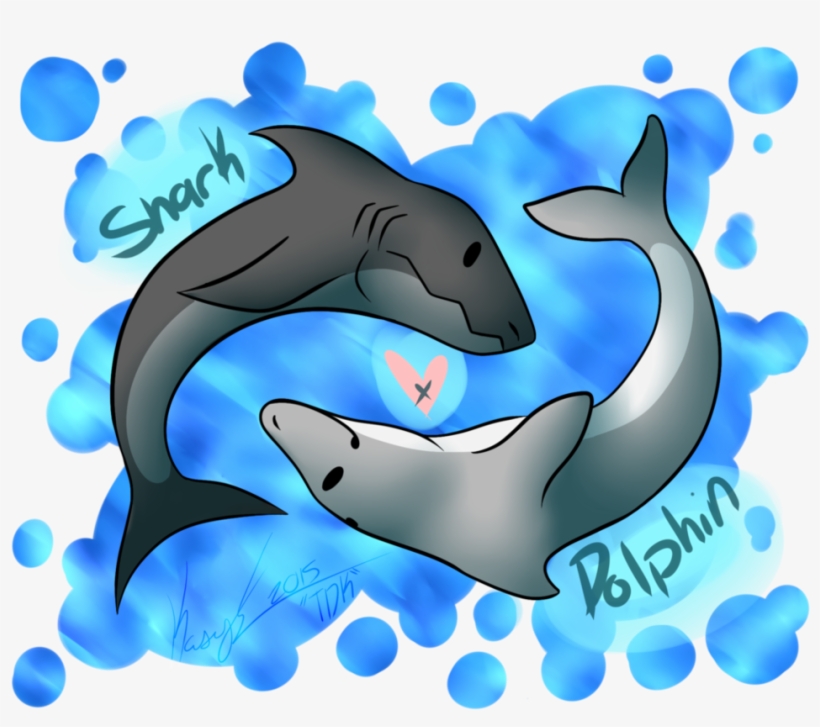 Shark And Dolphin Friends, transparent png #7675073