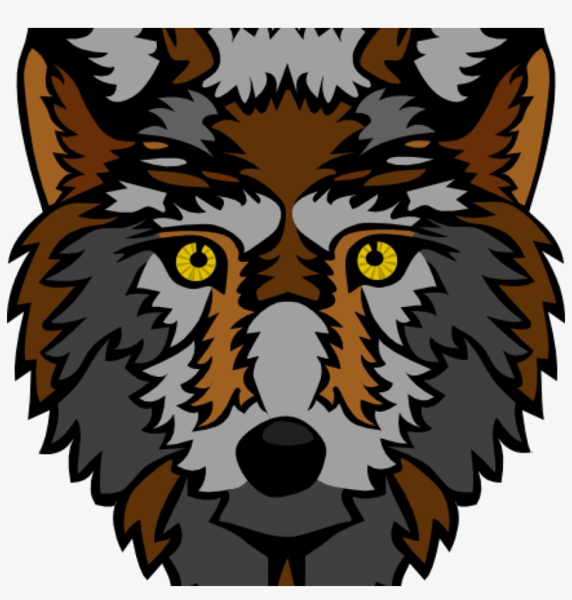 Wolf Face Clipart Stylized Head Clip Art At Clker Vector - Cartoon Clipart Gray Wolf Wolf Face, transparent png #7676204