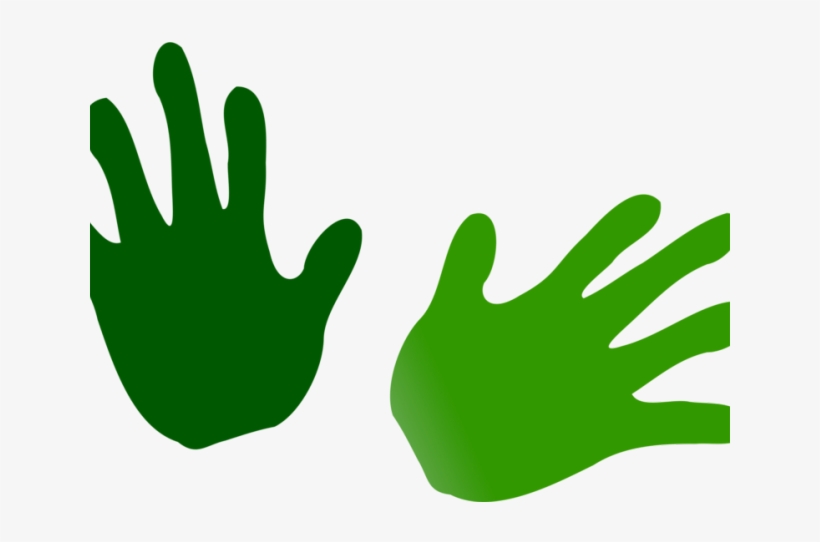 Handprint Clipart Transparent Background - Manos De Color Verde, transparent png #7676837