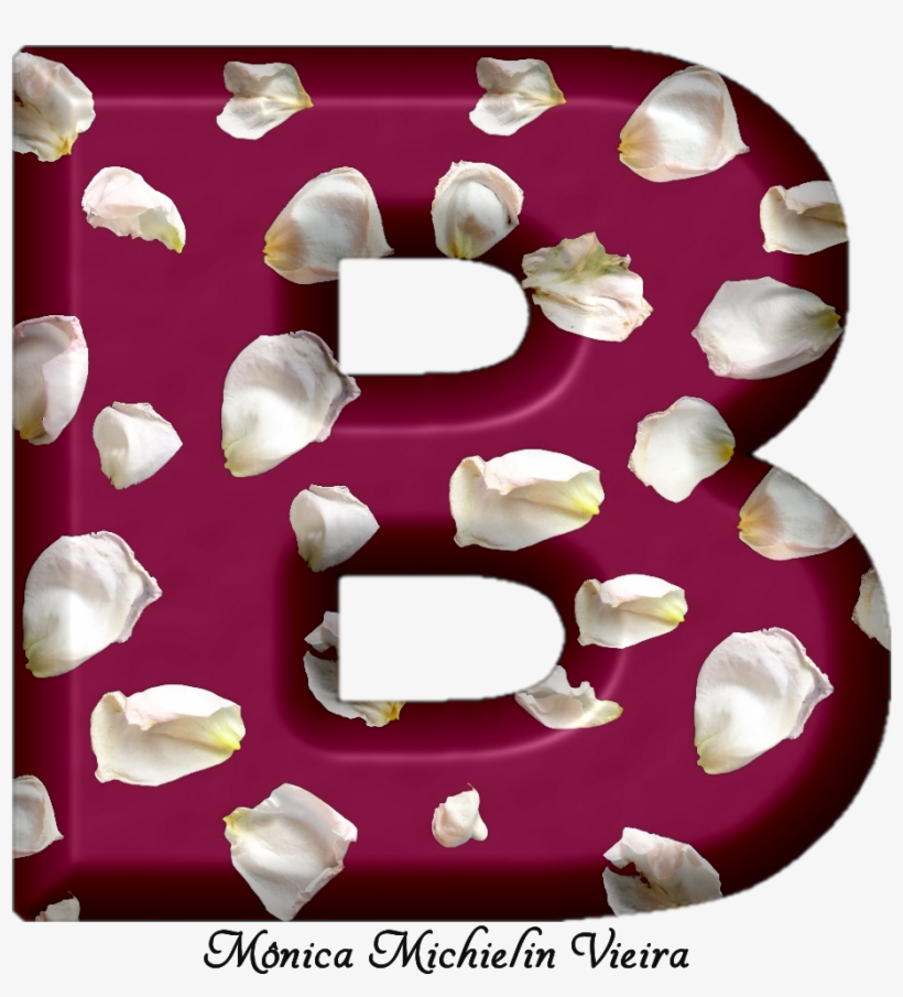 Alfabeto De Pétalas Brancas E Fundo Vinho Png - Cake Decorating, transparent png #7677258