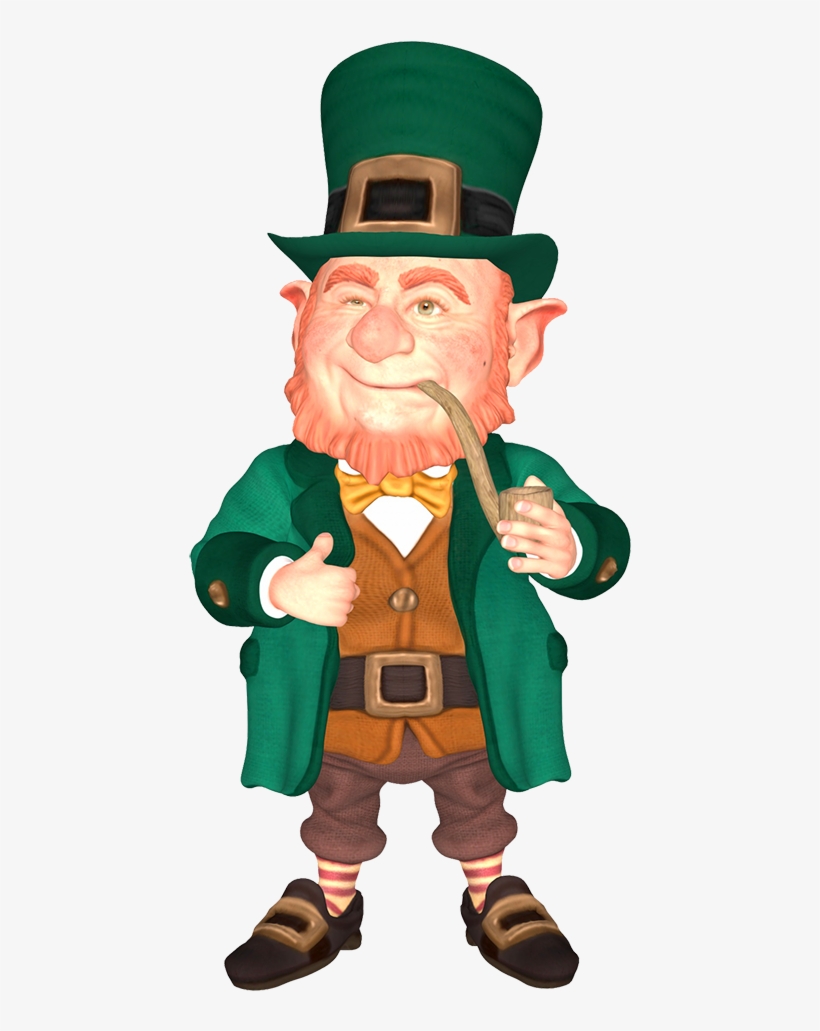 Leprechaun With Pipe - Elf Irlandais, transparent png #7678505