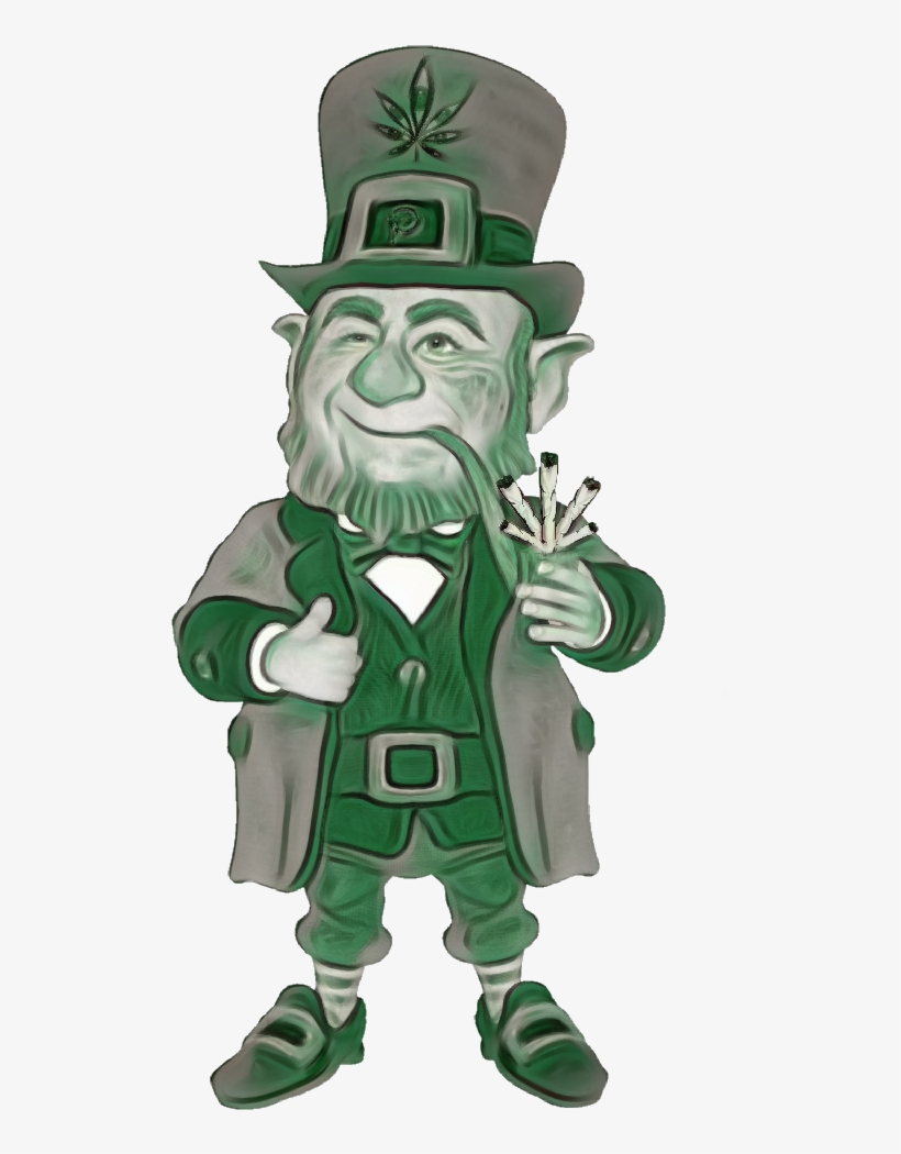 Leprechaun 420 420stickers Weedart Cannibis Green Smoki - Elf Irlandais, transparent png #7678852