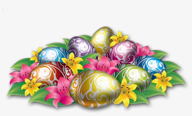 Free Png Large Easter Eggs With Flowers And Grass Png - Background Power Point Bergerak, transparent png #7680128