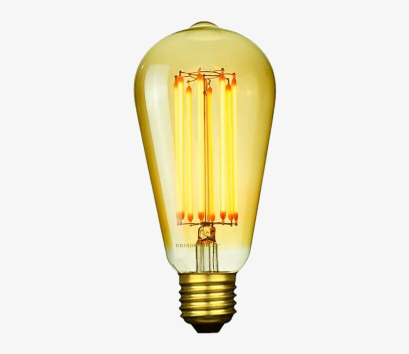St58 Led Edison Light Bulb 6w Filament, 60 Watt Equal, - Compact Fluorescent Lamp, transparent png #7680132
