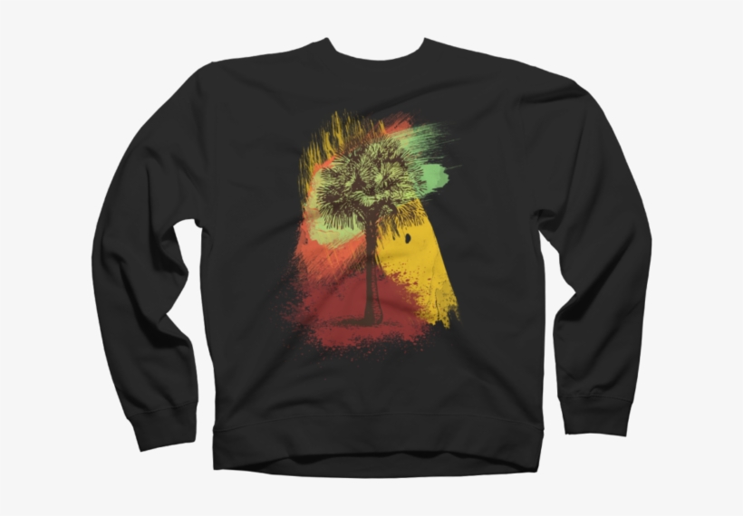 Grunge Palm Tree Paint Brush Strokes - Sweater, transparent png #7681223