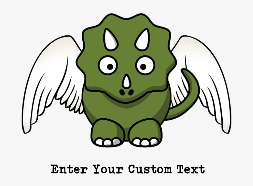 Triceratops Dinosaur Angel Wings Baby Blanket - Cartoon Dinosaurs, transparent png #7681768